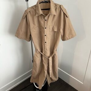 Men's Tan Short Sleeve Jumpsuit